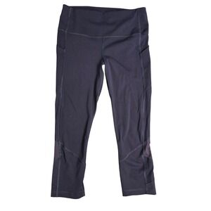 Lululemon Women's S Workout Cropped Leggings High Rise Side Pockets Athletic
